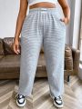 Plus Size Women'S Letter Patch Sweatpants
