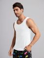 SHEIN Men Solid Ribbed Knit Lounge Top