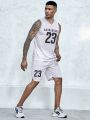 Basketball Men's Letter Printed Vest And Shorts Basketball Uniform Set