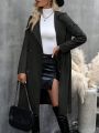 Lapel Neck Double Breasted Belted Trench Coat