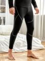 Men Top-stitching Thermal Underwear Pants