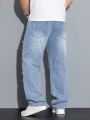 Men's Distressed Straight Leg Jeans