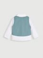 SHEIN Baby Boy Bow Front Shirt & Pants & Hat & Vest Blazer