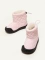 Cozy Cub Girls' Pink Snow Boots, Fashionable Design, Comfortable And Warm