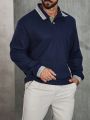 Extended Sizes Solid Color Men's Polo Shirt