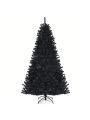 Costway 7ft Pre-lit PVC Christmas Tree Black w/ 500 Purple LED Lights