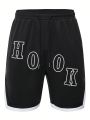 SHEIN Boxing Men's Letter Print Drawstring Waist Sports Shorts