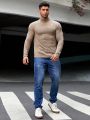 SHEIN Men High Neck Ribbed Knit Tee