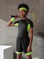 Tween Boys' 2 In 1 Drawstring Sports Shorts