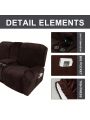 2 Seater Recline Chair Sofa Cover Velvet Stretch Recliner Loveseat Sofa Cover with Center Console Sofa Slipcover
