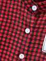 SHEIN Kids SUNSHNE Toddler Boys Gingham Button Up Shirt & Shorts