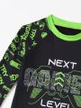 Boys' Swimwear, Long Sleeve Rashguard Top With Trunks, Suitable For Beach And Seaside Vacation