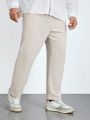 SHEIN Extended Sizes Men Plus Drawstring Waist Slant Pocket Pants