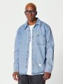 SUMWON Denim Shirt With Snap Button Fastening