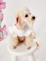 PETSIN Easter White Cute Bunny Short Sleeve Stretchable Pet T-Shirt For Dogs And Cats