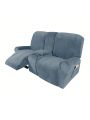 2 Seater Recline Chair Sofa Cover Velvet Stretch Recliner Loveseat Sofa Cover with Center Console Sofa Slipcover