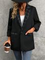 Plaid Patchwork Blazer Jacket