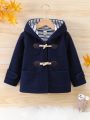 Young Girl Dual Pocket Hooded Duffle Overcoat