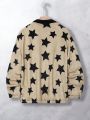 Manfinity Hypemode Men's Star Patterned Zip Up Hoodie With Kangaroo Pocket