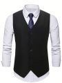Manfinity Men Plus 1pc Button Front Waistcoat