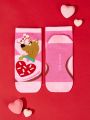 SCOOBY-DOO X SHEIN 2pairs Romantic Valentine'S Day Women'S Short Socks
