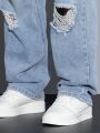 Men's Distressed Straight Leg Jeans