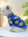 1pc Cute And Comfortable Pet Sweater Clothes Basketball Pattern Soft Clothes For Dogs And Cats