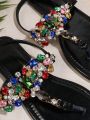 Women's Fashion Rhinestone Flat Sandals