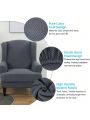 Wingback Armchair Cover Stretch Slipcover Elastic Wing Chair Cvoer Protector 2 Pieces