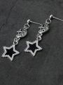 Goth 1 pair European And American Gothic Style Black Dripping Oil Rhinestone Star Pendant Earrings