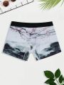 Men Landscape Print Boxer Brief