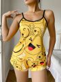 Women's Cartoon Printed Camisole Pajama Set