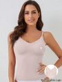 Women'S Shell-Trimmed Basic Camisole Top With Removable Breast Pads