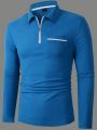 Extended Sizes Men's Plus Size Zipper Half-placket Polo Shirt