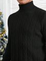 SHEIN Men's Solid Color Long Sleeve Turtleneck Sweater