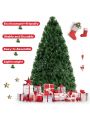 Gymax Pre-Lit Fiber Optic 5' Artificial Christmas Tree PVC Tips Metal Stand