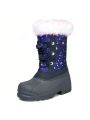 K KomForme Boys & Girls Snow Boots Insulated Fur Lined Warm Anti-Slip Waterproof Winter Boot (Toddler/Little Kid/Big Kid)
