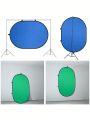 7.3 x 4.8ft 2 Side Collapsible Chromakey Green Blue Backdrop with 7.6ft/2.3M Support Stand Reversible Background Video Live Stream Gaming with Bag