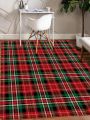 1pc Nordic Style Soft Carpet For Home Decoration, Outdoor Balcony, Retro Striped Checkered Carpet, Christmas Decoration, Living Room Modern Luxury Decor, Sofa, Table, Large Area Carpet, Bathroom Mat, Room Decor Area Rug