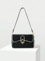 MOTF PREMIUM METALLIC DECORATION FLAP CROSSBODY BAG FOR WOMEN