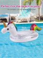 1pc Rainbow Unicorn Sequins Inflatable Pool Float For Beach And Swimming Season