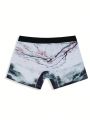 Men Landscape Print Boxer Brief