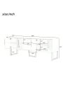 OSQI Modern TV Stand for TVs up to 75 Inches, Storage Cabinet with Drawers and Cabinets, Wood TV Console Table with Metal Legs and Handles for Living Room, White