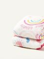 Cozy Cub 2pcs Printed Swaddling Blankets (Rainbow Love+Pink/Blue Heart)
