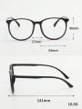 1pc Men's Business Eyeglass Frame Transparent & Elliptical Empty Glasses, Suitable For Daily Wear