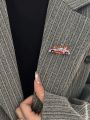 iiiamselina Fashionable Pink Car Shape With Flame Design Brooch