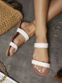 Women'S White Versatile Flat Sandals