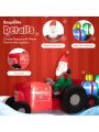 Gymax 9FT Long Inflatable Christmas Decor Santa Claus Driving Truck w/ LED Lights