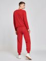SHEIN Men Christmas Pattern Sweater & Knit Pants
