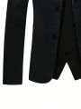 Manfinity Men's Shawl Collar Double Breasted Suit Jacket Vest Pants Set